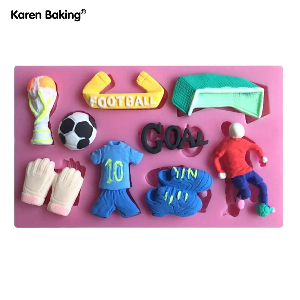 1PCS Football Series Fondant 3D Molds, Silicone Mold ,Soap, Candle