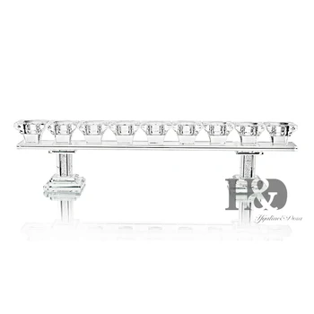 

H&D Crystal Hanukkah Menorah/Crystal Candle Holders with 9 Light Candelabra for Home Wedding Dining Coffee Table Decorative