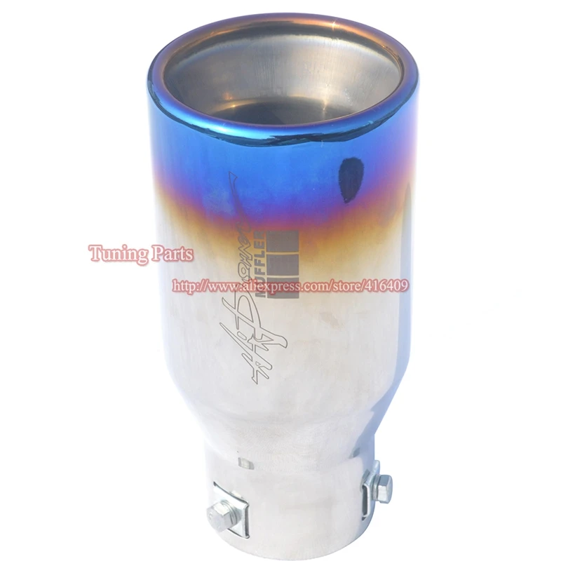 Exhaust Muffler Tip 304 Stainless Steel End Pipe TY C014 Inlet 62mm