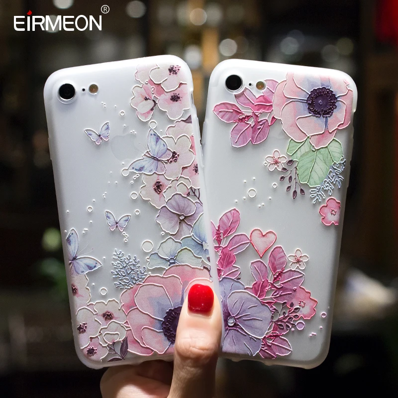 

3D Silicone Case For iPhone 7 7S 7S Plus 3D Relief Soft TPU Cases Back Cover For iPhone 5 5S SE 6 6S 8 Plus X XR XS Shell Capa