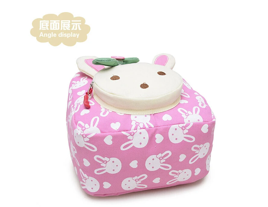  Lovely Cute Kids School Bags Rabbit Bear Dolls Applique Canvas Backpack Mini Baby Toddler Book Bag  - 32947326767
