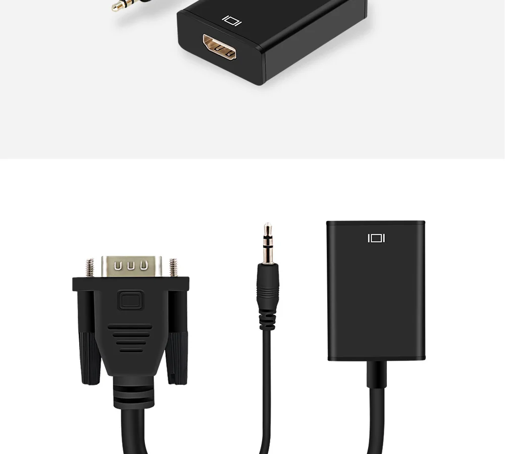 VGA2HDMI адаптер 1080P HD VGA в HDMI кабель конвертер 3,5 мм аудио AV конвертер HD ТВ Видео кабель для ТВ коробка ПК проектор