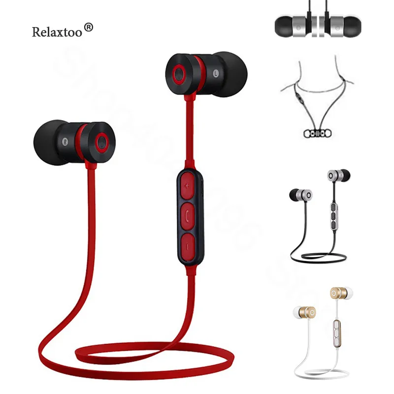 

Magnet Sport In-Ear Bluetooth Earphone Earpiece Handsfree Stereo Headset Wireless Earphones with Mic for Samsung Note 8 Xiaomi 7