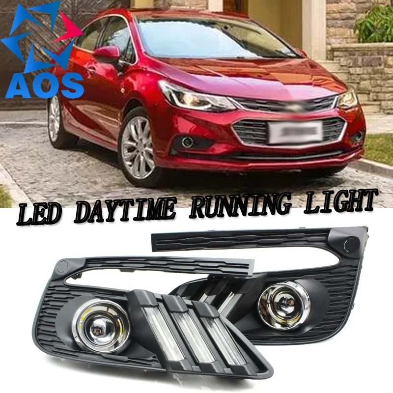 

2PCs/set car LED DRL light dimming daylight led drl Daytime Running Light for Chevrolet Cruze 2016 2017 waterproof new design