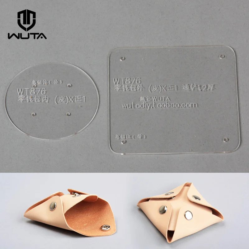

WUTA 876 Unisex Mini Coin Wallet Acrylic Template, Leather Craft diy Pattern Set Clear Acrylic Material Drawing Coin Purse Model