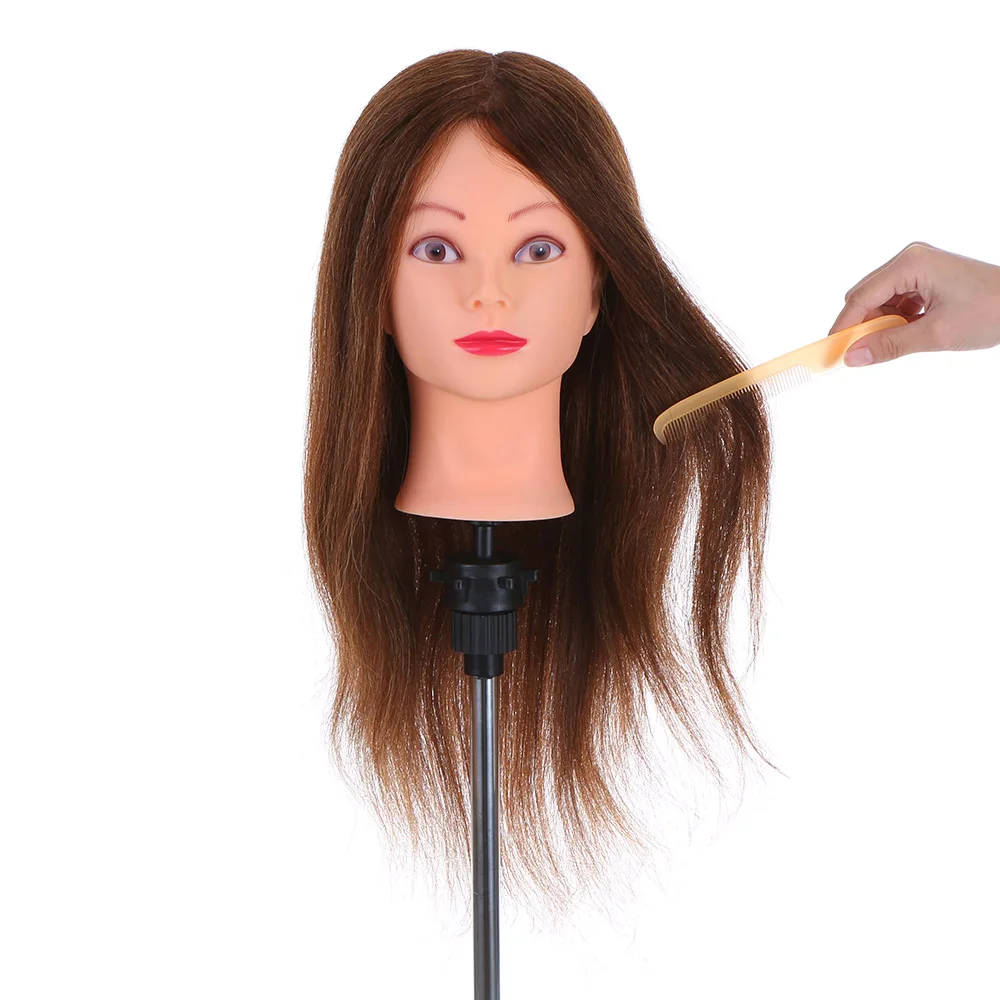 2" 60% настоящие человеческие волосы манекен головы Парикмахерская учебная голова косметологическая кукла голова с настольным зажимом стенд практический инструмент
