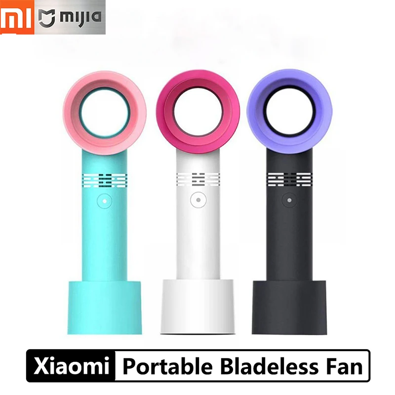 

Protable Handheld Cooling Bladeless Fan USB Mini Fan Desktop Leafless Fan Rechargeable Quiet