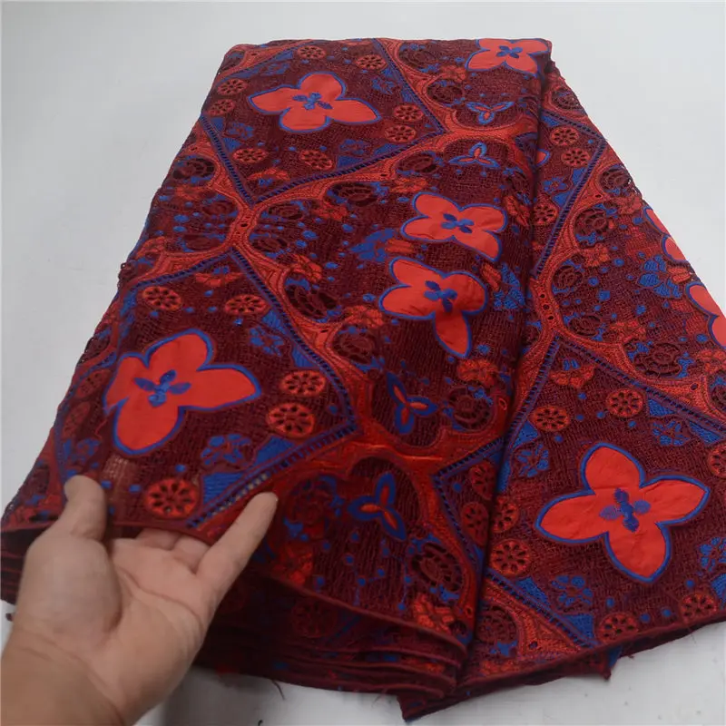 

Latest African Nigerian Wedding Dress Lace Fabric Black Water Soluble Chemical Cord Lace Multi color guipure lace fabric