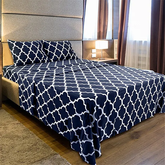 3 4 Piece Geometric Bed Sheets Ed Sheet Pillow Cases Hotel 3 4 Piece Geometric Bed Sheets Ed Sheet Pillow Cases Hotel Quality Brushed Velvety Microfiber