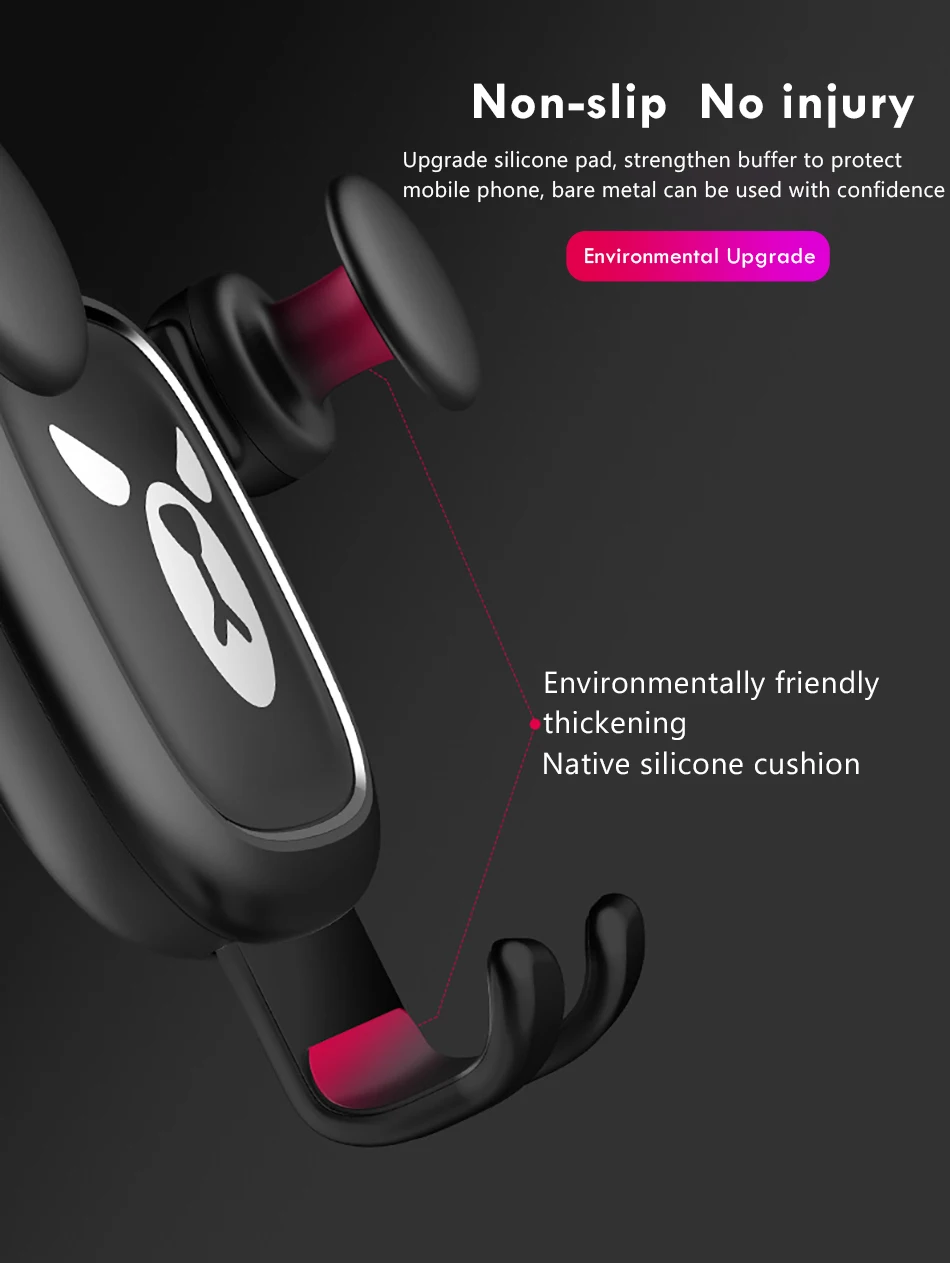 Universal Cute Cartoon Gravity Bracket Car Phone Stand Holder Air Vent 360 Degree Rotation For Huawei iphone X 8 7 Phone Support (4)