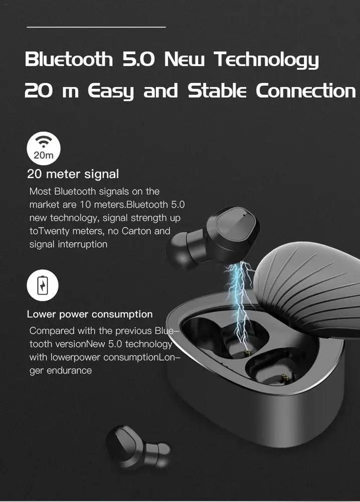H3 TWS Беспроводные Bluetooth 5 0 наушники водонепроницаемые бинауральные звонки
