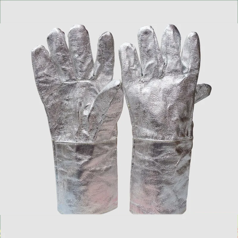 Промышленные огнестойкие перчатки из алюминиевой фольги, термоизоляционные перчатки, противопожарные защитные перчатки