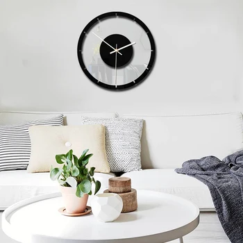 

Brand New Silent Transparent Acrylic Wall Clock Simple Style Battery Operated Clock Easy to Read Clocks for Living Room Bedroom