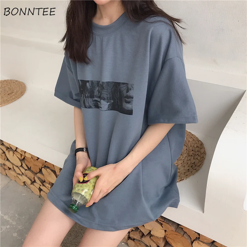 

T-shirts Women Printed Korean Style All-match Trendy Simple Womens Daily Short Sleeve High Quality Hot Sale Harajuku 2019 New