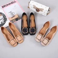 Женские мокасины; Универсальная металлическая квадратная пряжка; Эспадрильи с бантом; балетки на плоской подошве; zapatos mujer femme; складные оксфорды; Мокасины