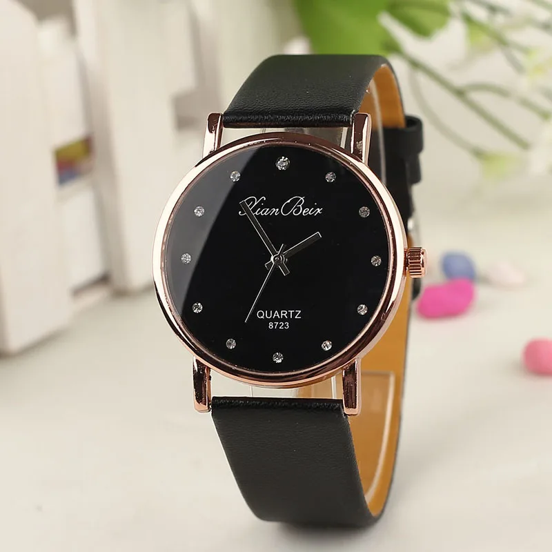 

GEMIXI Women Watches Fashion Women's Diamond Leatheroid Band Round Dial Quartz Wrist Watch dropship