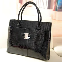 2016 nouvelle chute de mode grand modèle de crocodile en cuir verni sac à main de haute qualité PU sac à bandoulière grande capacité femmes sac zc0004