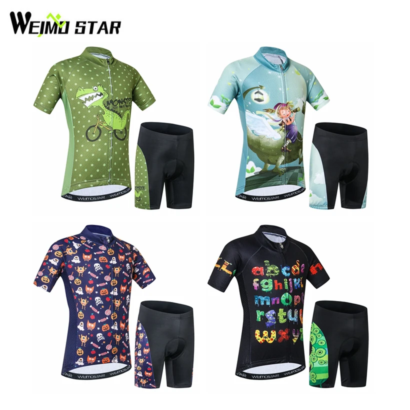 

Weimostar Child Children Cycling Clothing Boys Girls Cycling Bike Jersey Shorts Set Team Bicycle ciclismo Kids mtb Cycling Suits