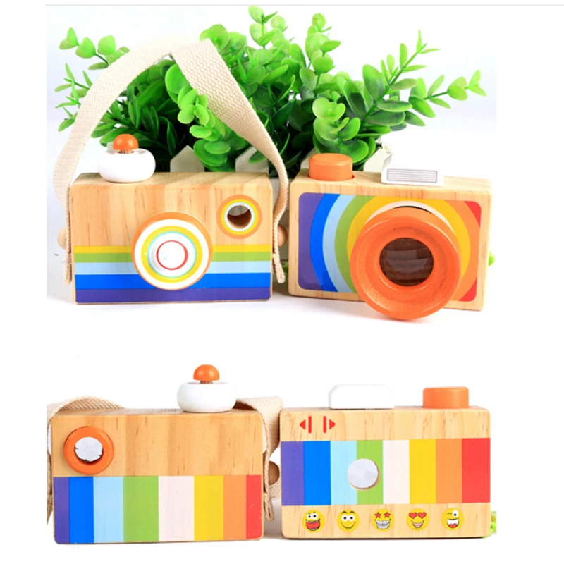 Милая деревянная игрушка камера для маленьких детей, подвесная камера для фотосъемки, Декор, Детская развивающая игрушка, подарок на день рождения, Рождество