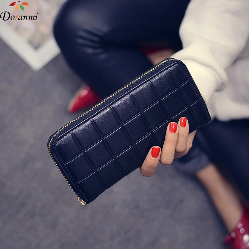 DORANMI Simple Styel Women Black Wallet Classic PU Leather Long Wallet Female Purse Bags Coins Clutch Wallets Brand DesignNPJ010