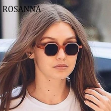 Женские солнцезащитные очки ROSANNA Octagon, полигональные, роскошные, брендовые, дизайнерские, винтажные, маленькие, солнцезащитные очки, оттенки, женские, Ретро стиль, солнцезащитные очки