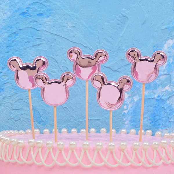 5 шт. Микки и Минни Микки Маус голова торт Топпер флажки для кексов для предродовой вечеринки Мальчик Дети День рождения Свадебные украшения поставки