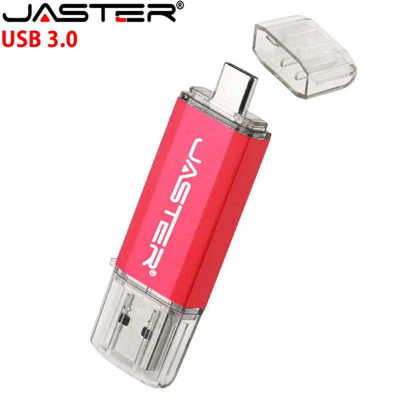 

JASTER USB 3.0 TYPE-C USB Flash drives Pen Drive for Android system 256GB 128GB 64GB 32GB 16GB External Storage 2 in 1 Pendrive