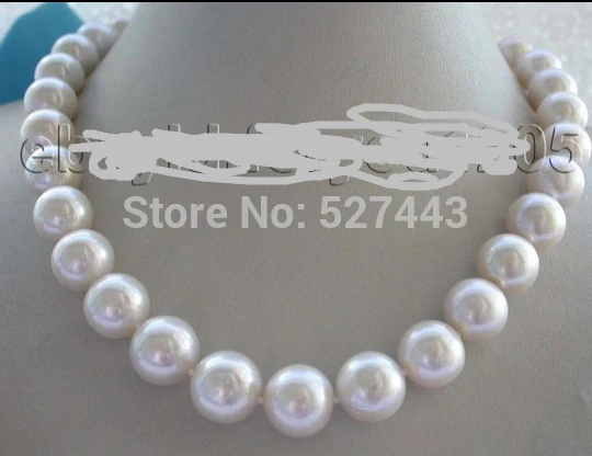 

Wholesale 18" Genuine Natural 12-14.4mm White Perfect Round Pearl Necklace 14KGPT LASP (A0322)