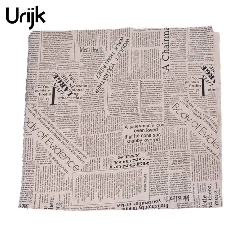 

Urijk 1PC 97x50cm Natural Linen Cotton Fabric Letter Pattern Quilting Patchwork DIY Textile Sewing Fabric Accessories