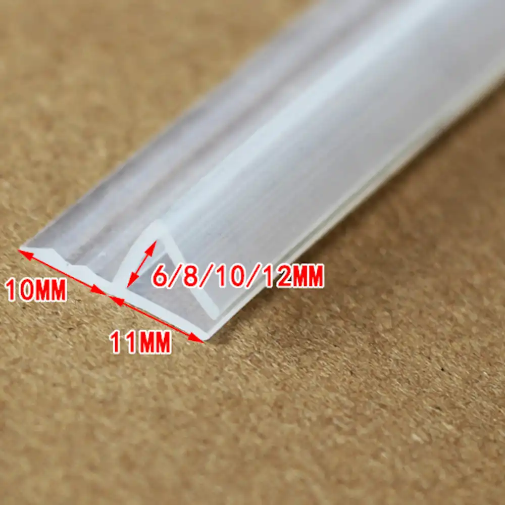 Paraspifferi E Guarnizioni Fai Da Te 5 Metri Lotto Ampliata Forma F H Gomma Siliconica Doccia Porta Finestra Vetro Guarnizione Di Tenuta Striscia Di Vetro Per Vetro 6 8 10 12 Mm H 6mm