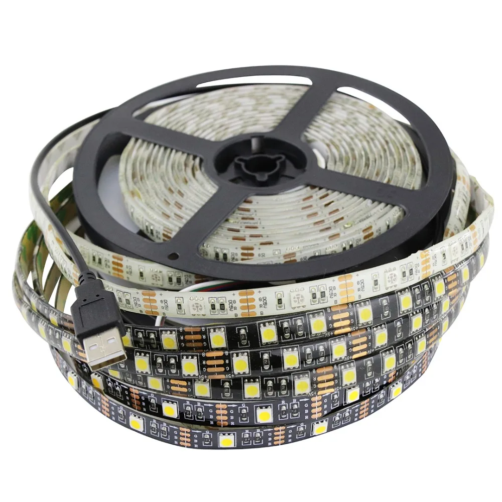 

60LED/m SMD5050 USB LED Strip waterproof 5V stripe RGB LED tape for TV backgroud 1m 2m 3m 4m 5m ribbon rope light 5 V white IL
