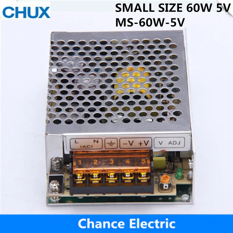 

Switching Power Supply 60W 5V Small Volume for LED Strip light AC to DC (MS-60W-5V) Single Output 12A Power Suppyliers