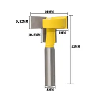 כלים לעיבוד עץ 1pc 8mm שאנק "T" B4 כלים סוג Jointing חטוט קאטר T-Track חטוט T-Slot נתב עץ Bit כרסום מחתכים לעיבוד עץ (2)