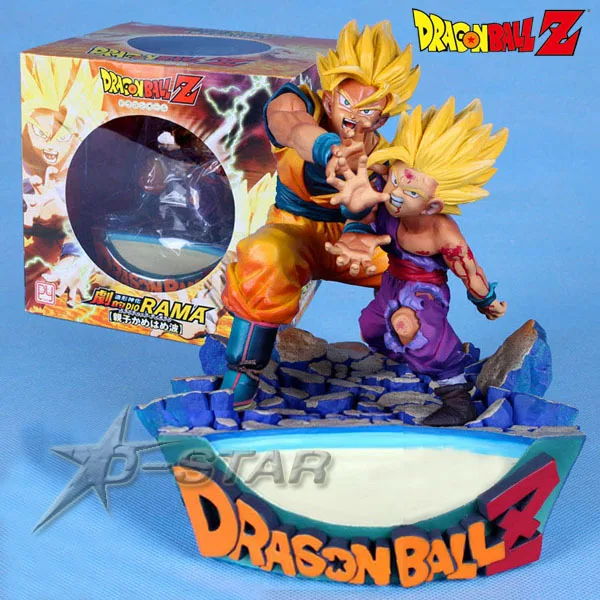 

Free Shipping Cool 7" Dragon Ball Z SUPER SAIYAN GOKU + Gohan Explosive Wave Boxed PVC Action Figure Model Collection Toy Gift