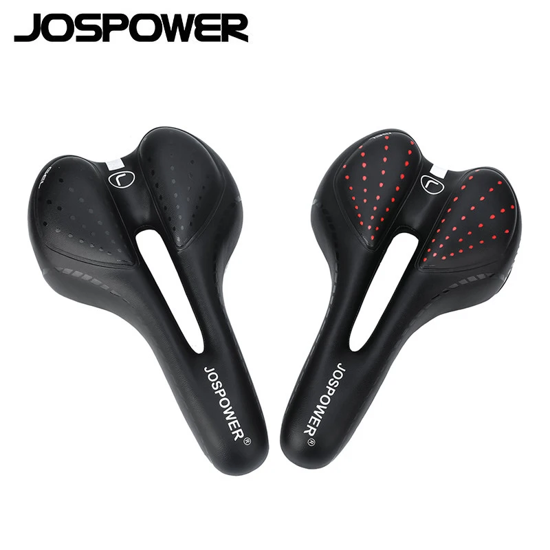

JOSPOWER Bike Saddle PU Leather Wearable Breathable Comfortable Silica Gel Shockproof Cycling Seat MTB Road Bicycle Cushion