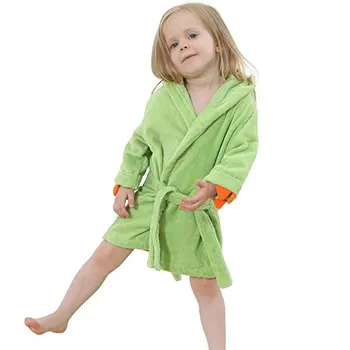 

2 Colors-Pink red/Green Dino with hood bathrobe Owl Beach bath towel/Back thorn dinosaur modeling Spa Robe