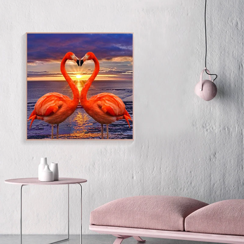 5D DIY Алмазная картина животное Фламинго вышивка крестиком Алмазная вышивка пейзаж Алмазная мозаика, стразы домашний Декор подарок