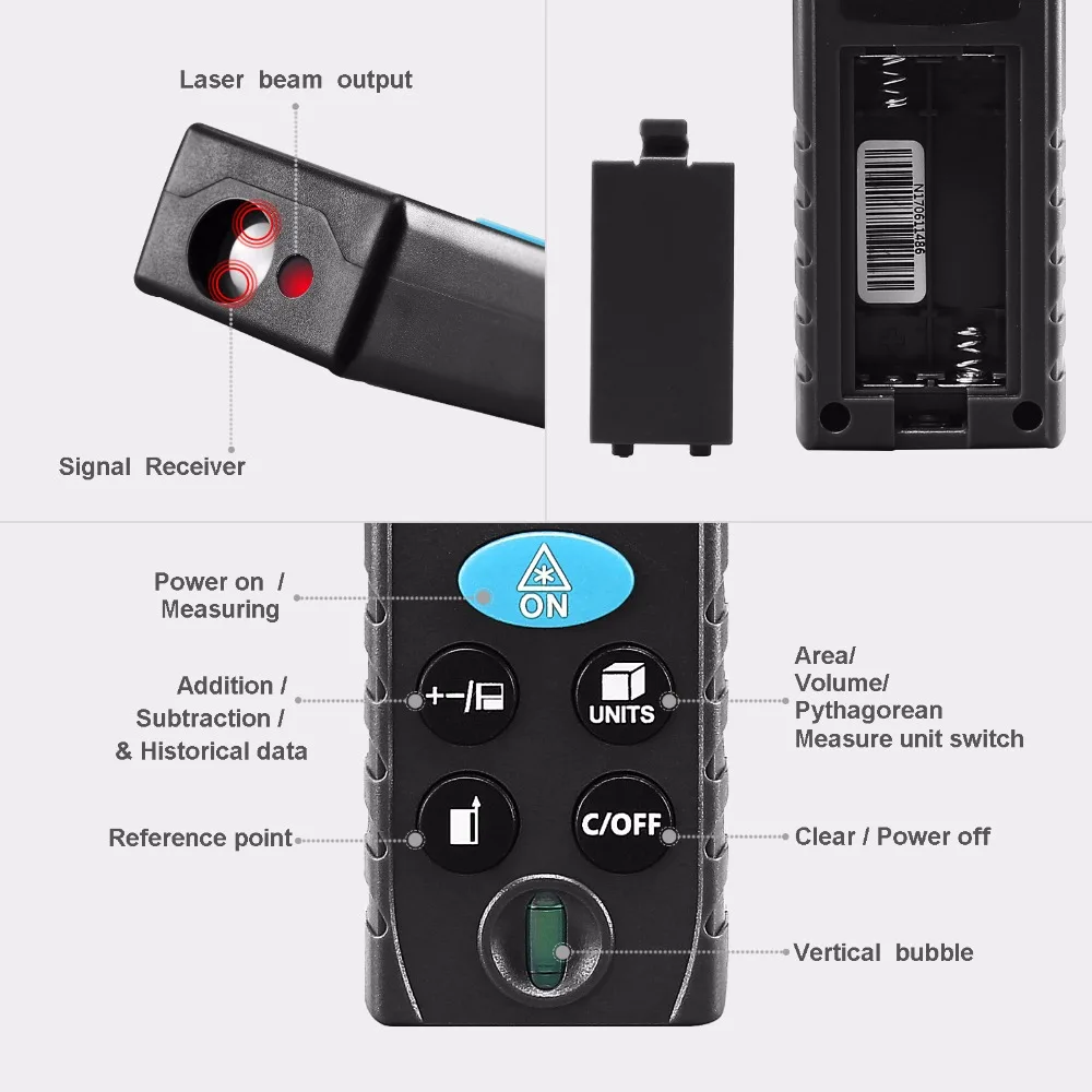 Портативный лазерный дальномер DEKO LRD 50 м 70 100 м|Лазерные дальномеры| |