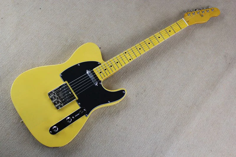

Free shipping wholesale High Quality F telecaster custom shop telecaster yellow Electric guitar
