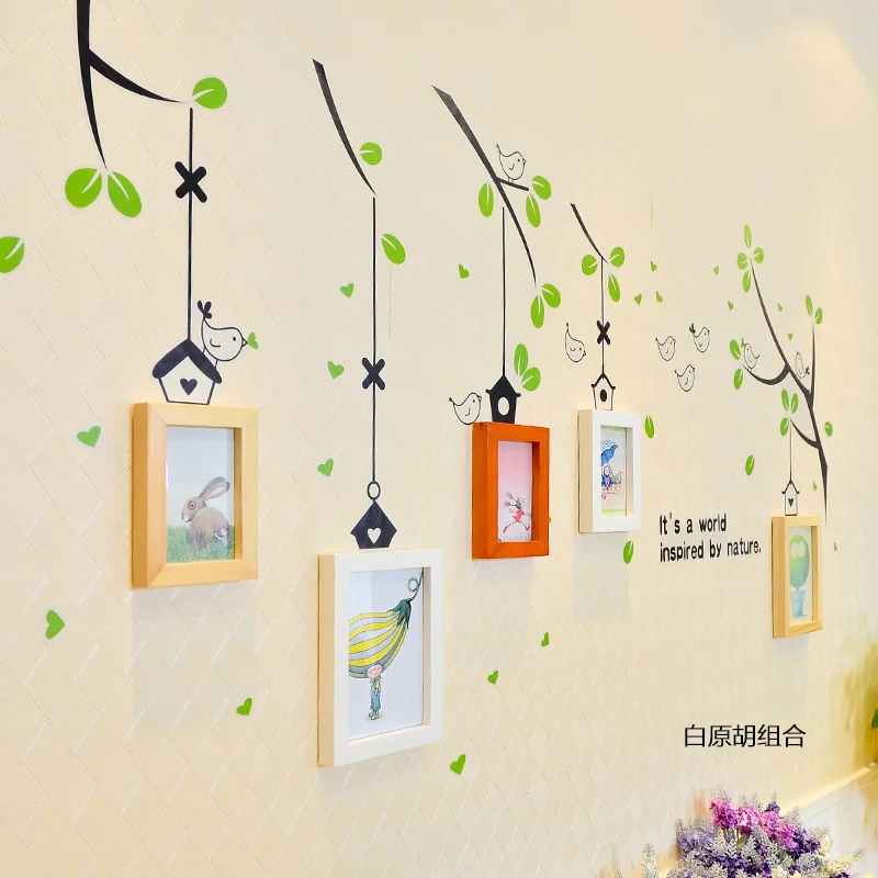 tree design diy installation 5 pcs wooden picture frames set wall hanging decorative wooden photo frame - Wall Hanging Photo Frames Designs tree design diy installation 5 pcs wooden picture frames set wall hanging decorative wooden photo frame - Wall Hanging Photo Frames Designs