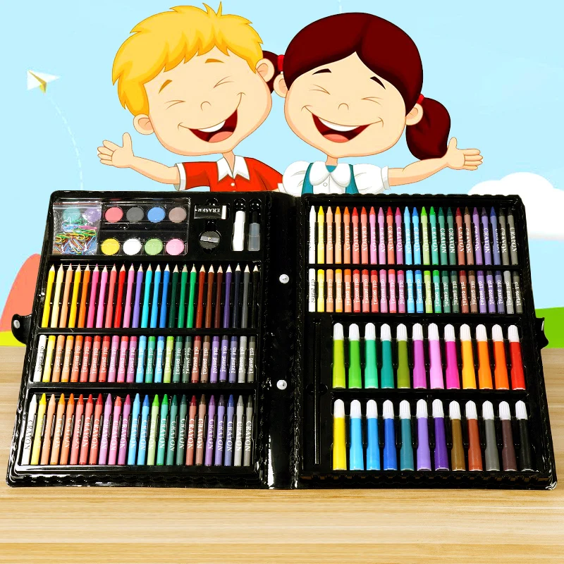 Günstige Kinder malerei geschenk box malerei werkzeuge grundschule aquarell stift malerei set malerei skizze kunst liefert