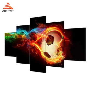 

Artryst HD Print Modern Football Art Image printing on canvas 5-piece canvas painting with frame wall art set for living room