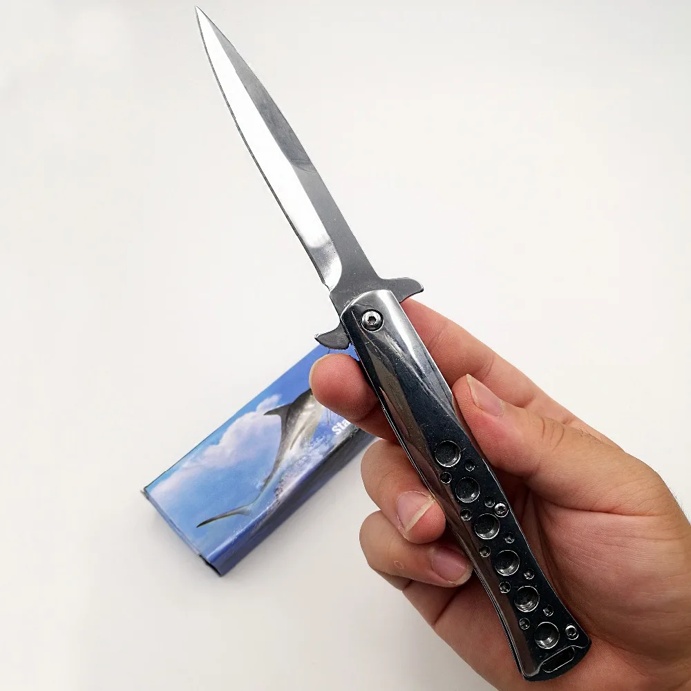 JSSQ меч Складной нож 440C Лезвие все стальные ручки тактические карманные ножи Открытый Выживания Кемпинг Охота спасательный EDC инструмент
