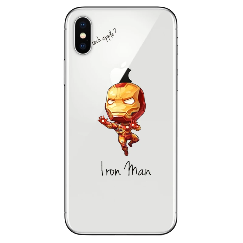 Funny Marvel Case Spiderman Joker Iron Man Batman for Apple iphone X 8plus 8 plus Silicone Soft Clear TPU Cover Fundas Capinha (5)