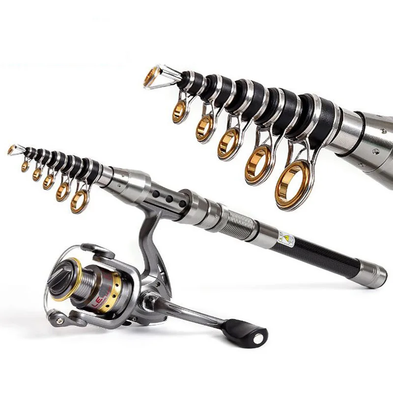 

Telescopic Fishing Rod Reel Combo Full Kit Fishing Rod Gear Carbon Superhard River Ocean Fishing Rod