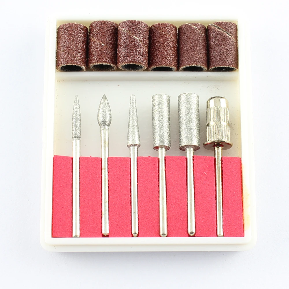 10 sets/lot 6PCS Drill Bits and Sanding band for Nail Drill Replacement