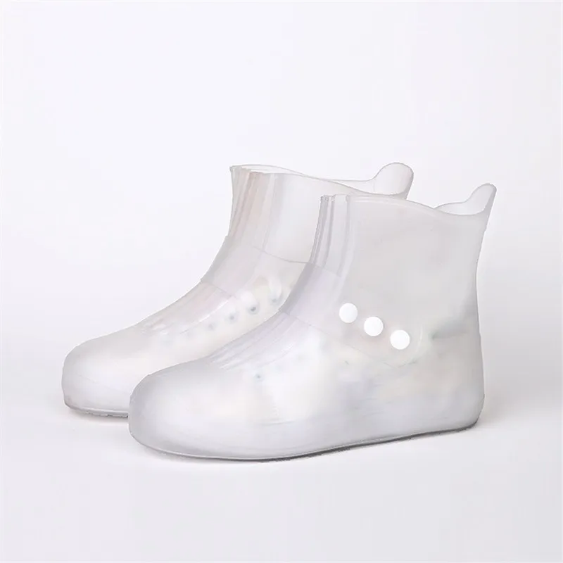 Lizeruee/1 пара; Водонепроницаемая защитная обувь; чехол для обуви; унисекс; с пряжкой; для дождливой обуви; с высоким берцем; нескользящие; утепленные; для дождливой обуви; Чехлы - Цвет: White