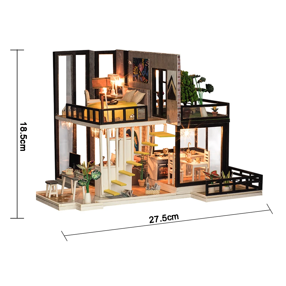 Сборка DIY Миниатюрная модель комплект Деревянный Кукольный дом романтическая игрушка дом с мебели подарок для девочки игрушки ручной работы