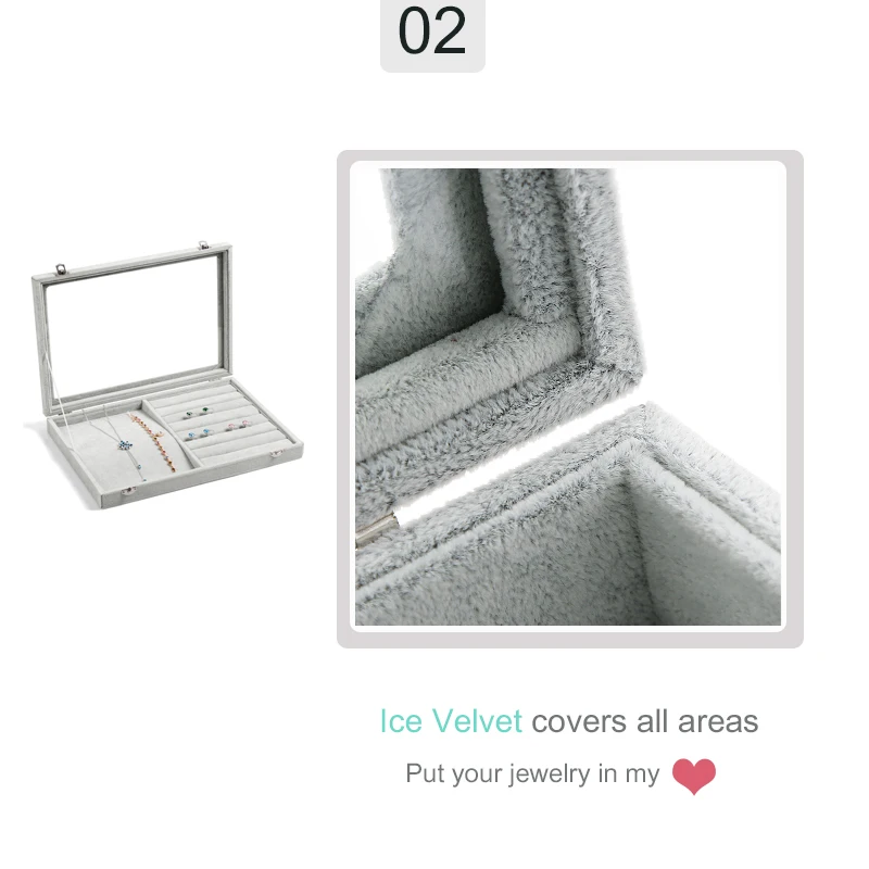 Ice Velvet Jewelry Case Bracelet Casket Jewelry Display Jewelry Organizer Box Ring Organizer Velvet Box Necklace Display A255