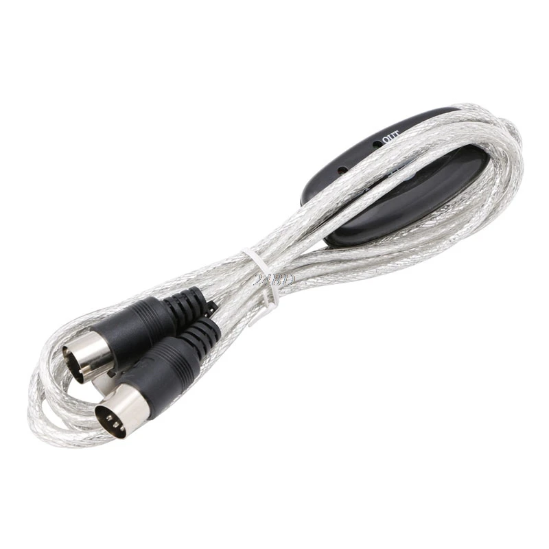 

USB IN-OUT Interface Cable MIDI Converter PC Music Keyboard Adapter Cord